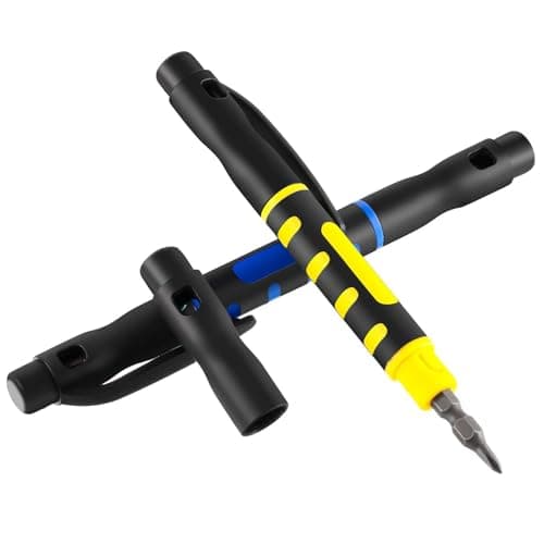2 Pieces Pocket Screwdriver 4 in 1 Portable Screwdriver Multi-Tool Pen Doubled Ended for Assorted Works and Repairs — view 2