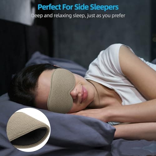 2026 Innovative Sleep Mask for Men and Women, Trilancer 3D 99.99% Light Blocking Design, Comfortable Eye mask, Blackout Blindfold for Sleeping, Nap, Meditation, Travel, with Earplugs (Brown) — view 2