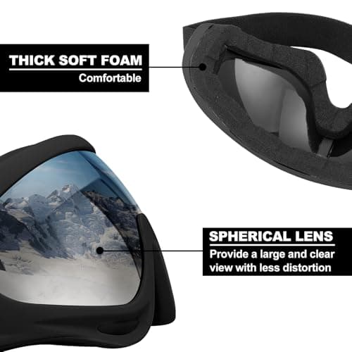SixYard Ski Goggles, Motorcycle Goggles, 3 Pack Snowboard Snow Goggles for Men Women Adult Youth (Style 7) — view 3