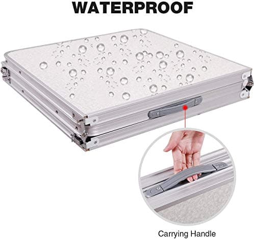 Portable Camping Table,4FT Lightweight Folding Table with MDF Table Top,Fold up Table for Outdoor Garden Picnic Cooking Beach Hiking Fishing,Easy to Carry&Clean — view 5