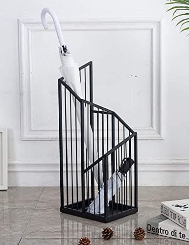 Umbrella Stand Rack,Umbrella Stand Creative Nordic Wrought Iron,Large Capacity Umbrella Bucket For Home Hotel(Black A) — view 4