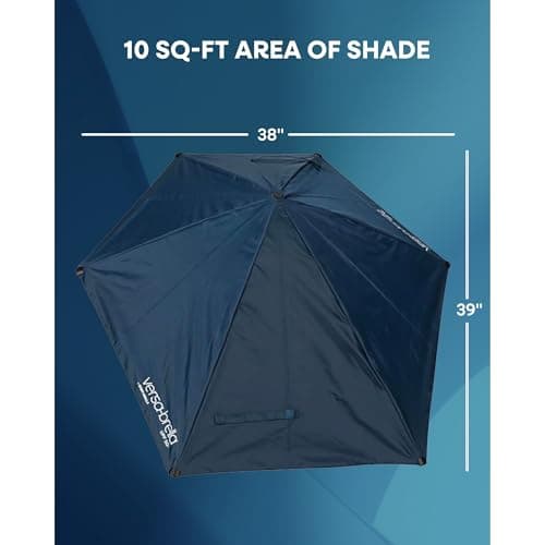 Versa-Brella Adjustable Umbrella with 360 Degree 3-Way Swivel, UPF 50+ Lining for Chairs, Lightweight & Easy Set Up, 107cm, For Beach, Camping, Outdoor Patio,Sports Activities and Strollers- Black — view 3