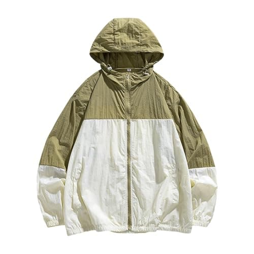 Mens Sun Protection UPF 50+ Jacket Summer Casual UV SPF Coat Long Sleeve Zip Up Shirts Breathable Quick Dry Comfy Tops Pockets Fishing Running Hiking Athletic Outdoor Climbing Travel Uk Size 8-18