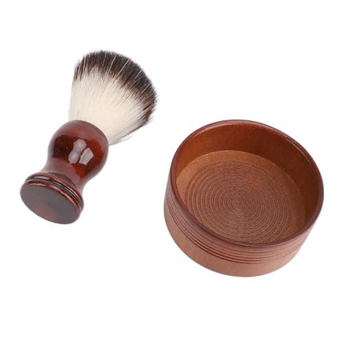 Srliya Hair Shaving Brush Bowl Lightweight Portable Shaving Kit Aesthetic Handle Traveling Men, Imitation Animal Hair — view 3