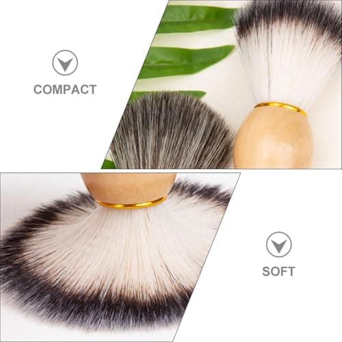 Weenwill Shaving Brush,2 PCS Men's Shaving Brush,Traditional Wet Shave Brushes for Rich Lather,Bristle Brushes & Travel Grooming Kit,Ideal with Shaving Soap,Cream & Foam (Wood Handle) — view 5