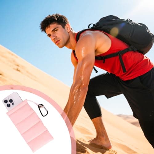 Lyreh Thermal Phone Case with Carabiner, Universal Cellphone Pouch (Pink) — view 6