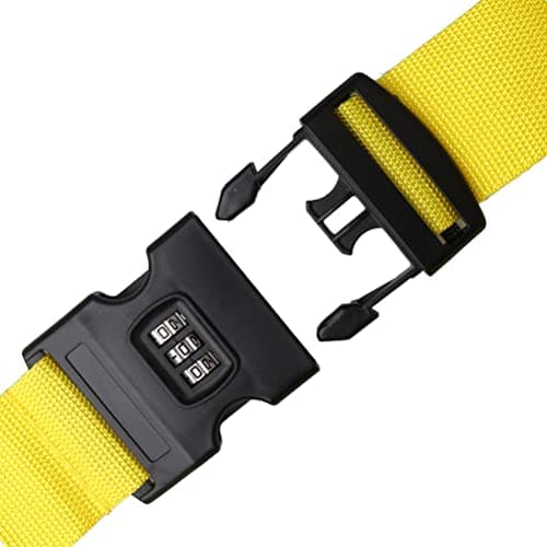 2 Pack Luggage Straps With Combination Lock, Yellow Packing Belt, 2"x78.7" — view 4