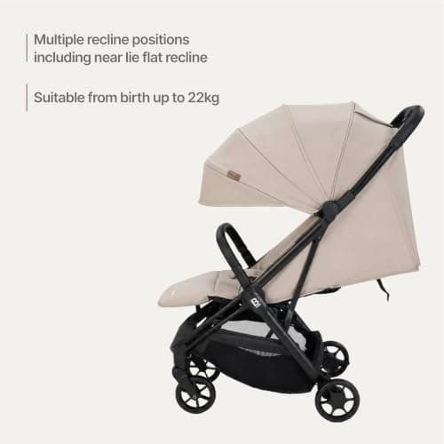 Babymore Yara Baby Stroller - One Touch fold, Lightweight, Cabin Size (Latte) — view 3