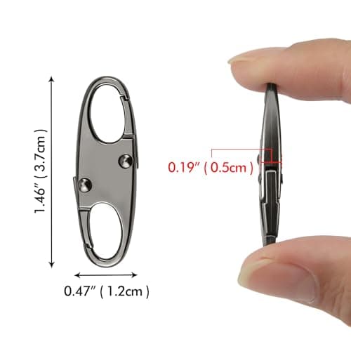 Lunhoo 6 Pcs Carabiner Zipper Clips, Small Snap S Hooks, Anti-Theft Zipper Pull Locks for Travel Bag, Backpack, Luggage, Outdoor Sporting, Universal Zip Pull Replacement Repair Kits — view 4