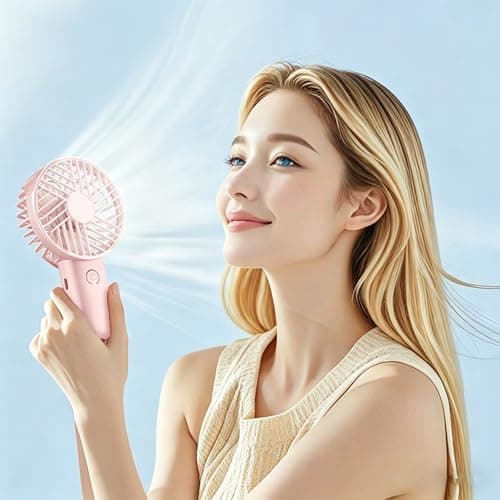 3 Pack Mini Handheld Fan USB Rechargeable Portable Fans with 3 Speeds Detachable Cover Lightweight Pocket-Size Cooling Desk Fan for Travel Makeup Summer for Kids Family School Office Outdoor Camping — view 4