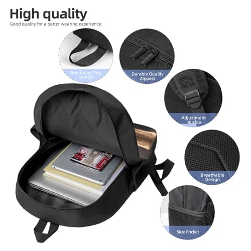 HJLUUFT Wine Bottle Cork Print Travel Backpack Carry On Flight Approved-Laptop Backpack,Personal Item Travel Bag with Friendly Design, Black, One Size — view 4