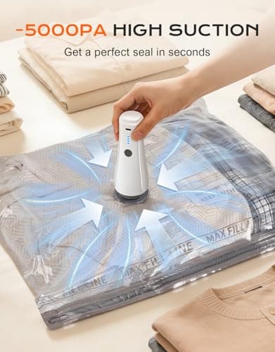 CIRYCASE Vacuum Storage Bags with Wireless Electric Air Pump for Travel — view 5