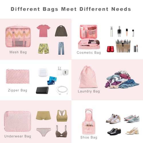 BAGAIL Packing Cubes for Suitcase 8 Set, Lightweight Luggage Packing Organizers Packing Cubes for Travel Accessories — view 5