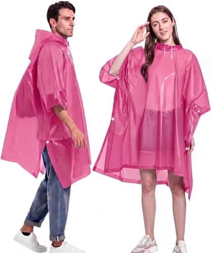 NAYEZH Rain Poncho for Adults, 2‑Pack Reusable Waterproof Cape with Hood