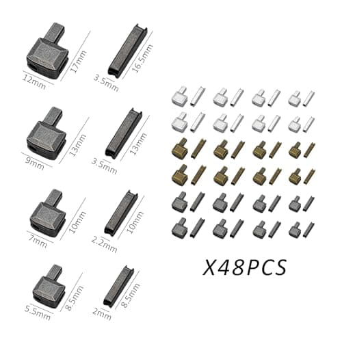 48 Pcs Zip Repair Kit - Metal Zip Replacement, Latch Head Slider Retainer, Stopper for Sewing, DIY (Antique Bronze, Platinum, Gunmetal, Sizes #3, #5, #8, #10) — view 2