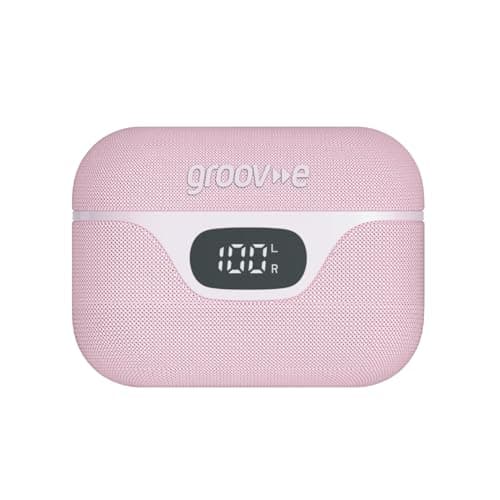 groov e Flex Buds True Wireless Earbuds - Pink - with Active Noise Cancelling, Fabric Charging Case, Clear Calls, Touch Control, Supports Voice Assistants — view 3