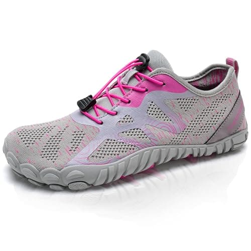 Barefoot Shoes Men Women Water Shoes Wide Lightweight Walking Shoes(A Rose,5.5UK)