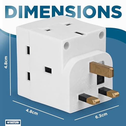 STATUS 3 Way Multi Plug Adaptor, White — view 5