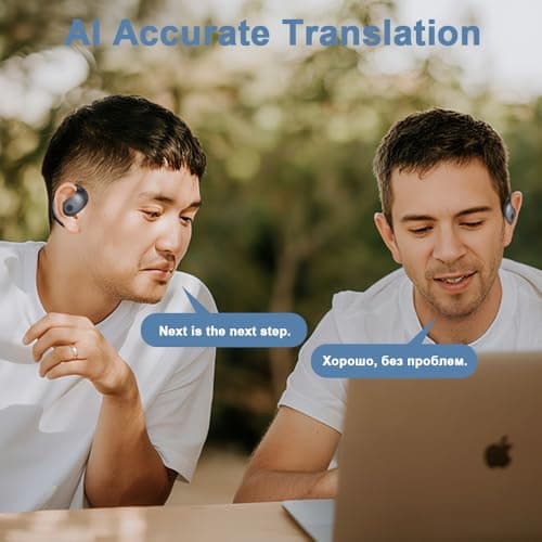 xctopest OWS AI Language Translator Earbuds Real Time, Supports 144 Languages, Earphone 3-in-1 Accents，Headphones Language Earbud Translators Bluetooth & APP for Travel, Business, and Learning（Black） — view 6