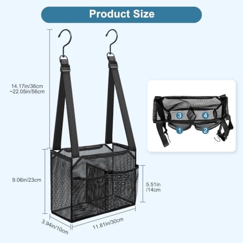 EEEKit Hanging Mesh Shower Organizer: 4 Pockets Quick Dry Mesh Shower Caddy — view 2