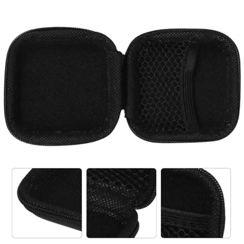 Mikikit Mini Eva Earphone Case Hard Travel Storage Box for Headphones Earbuds and Usb Cable Soft Cloth Lining Mesh Pocket Portable Carrying Pouch for Daily Use and Travel — view 2