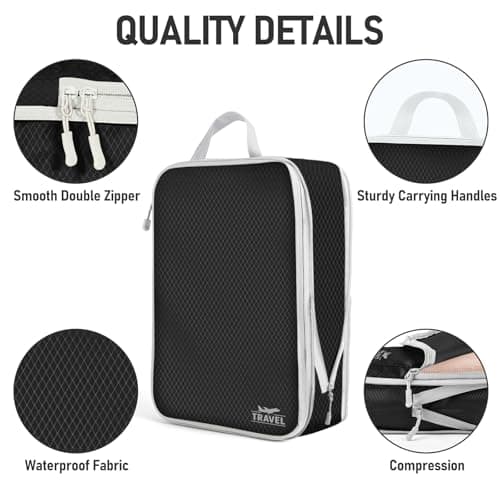 Compression Packing Cubes for Travel, Travel Essentials Luggage Organizer bags for Suitcase, Durable Compression Travel Packing Cubes for Carry on Backpack — view 5