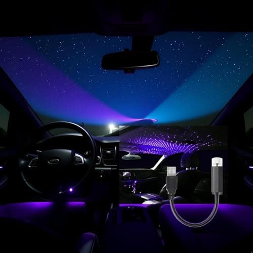 Blue USB Star Projector Night Light,Adjustable Romantic Starry Sky Projector Car Light,Portable Atmosphere Decorative Auto Roof Light for Various Occasions, Home Improvement,Wall Lights Night-Lights — view 5