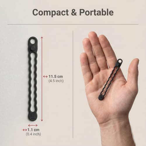 Reusable Cable Ties, 12 Pcs Silicone Cable Ties Elastic with Secure Buckle, Washable 6 Colors Adjustable Lightweight Portable Cord Organizer for Earphone Phone Charger Computer Data Cable Management — view 3