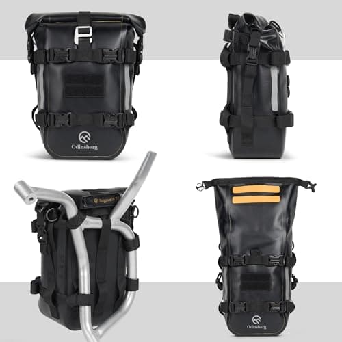 Odinsberg 7L Waterproof Motorcycle Tail Bag Motorbike Storage Crash Bar Bags Motorcycle Panniers Saddle Bags Backpack Dry Bag Luggage Rear Seat for Enduro Dual Sport ADV — view 4
