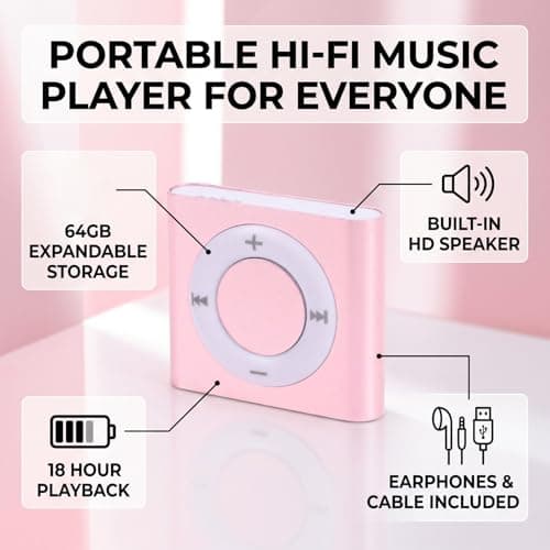 Sorandy MP3 Player Portable with Speaker for Students Kids 64GB Expansion — view 2