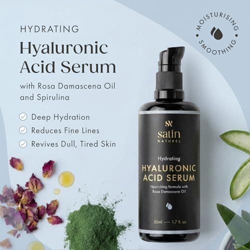 Satin Naturel High Strength Hyaluronic Acid Serum 50ml, Vegan — view 3