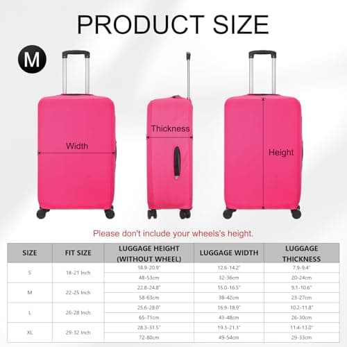 sourcing map Travel Luggage Cover, Washable Suitcase Covers for Luggage Anti-scratch Suitcase Protector Elastic Baggage Protective, Fits 29-32 Inch Suit Case, Pink — view 2
