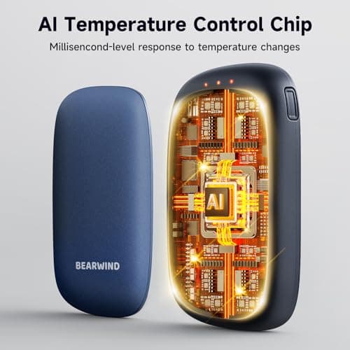 Bearwind Electric Hand Warmers Rechargeable, 2 Pack Magnetic Design, Blue — view 2