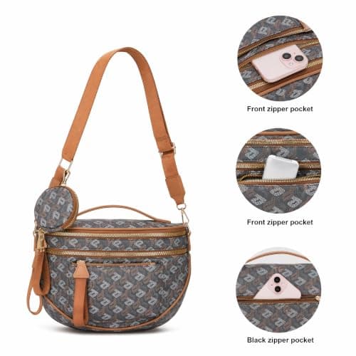 Crossbody Bag Bum Bag for Women Spacious Purse Fanny Packs Belt Bag Vegan Leather Gift for Mother Wife Mom — view 6