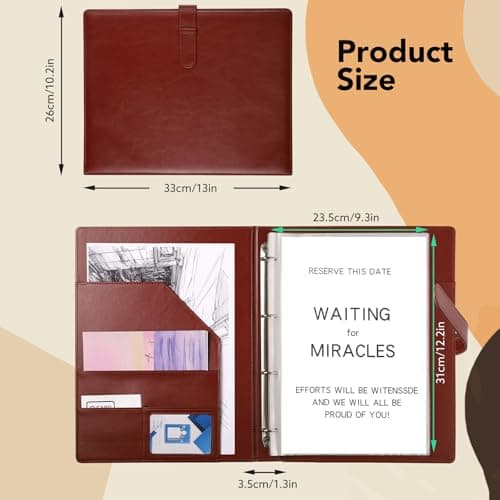 A4 Portfolio Folder with Ring Binder, Document Folder with Plastic Sleeves — view 2