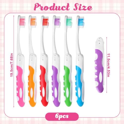 6 Pcs Travel Toothbrush, Portable Soft Foldable Toothbrush — view 2