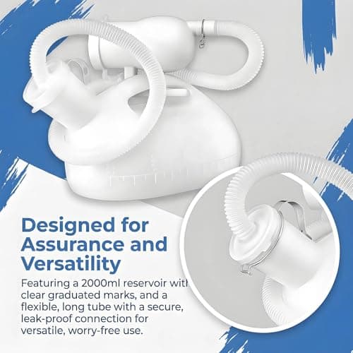 2L Portable Male Urinal Bottle, Spill Proof Pee Bottle with 1.8M Long Hose & Sealed Lid, Thick Plastic Mobile Toilet for Elderly, Incontinence, Hospital, Car Travel and Camping Emergency — view 4