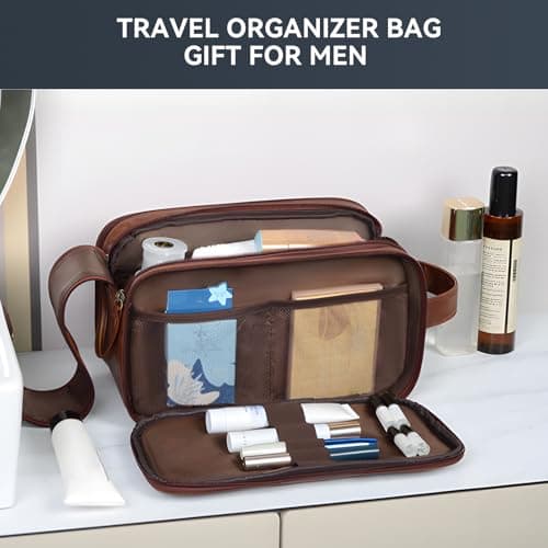 Travel Toiletry Bag for Men,Shaving Dopp Kit,Large Toiletries Organizer Bag — view 4
