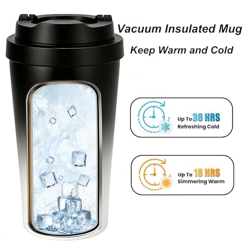 BOKCIK 400ml Insulated Travel Mug with Leak-Proof Safety Lock Pop-up lid — view 6