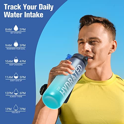 Sahara Sailor Water Bottle 1L, Leakproof Tritan Bottle with Time Marker — view 6