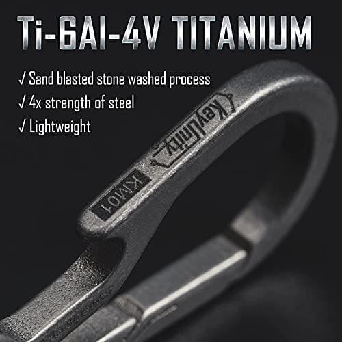 KeyUnity KM01 Titanium Carabiner Keychain Clip Quick Release EDC Key Holder Organizer with Keyring — view 3