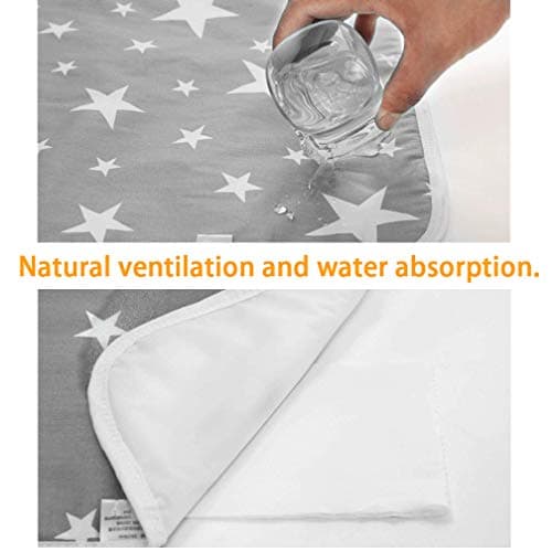 SACONELL 2 Pack Baby Waterproof Changing Mat,19.6'' X 27.5'' Portable Nappy Change Mat Unisex Infant Diapering Sheet Protector Cotton Absorbent Sheet Bed Pads — view 4