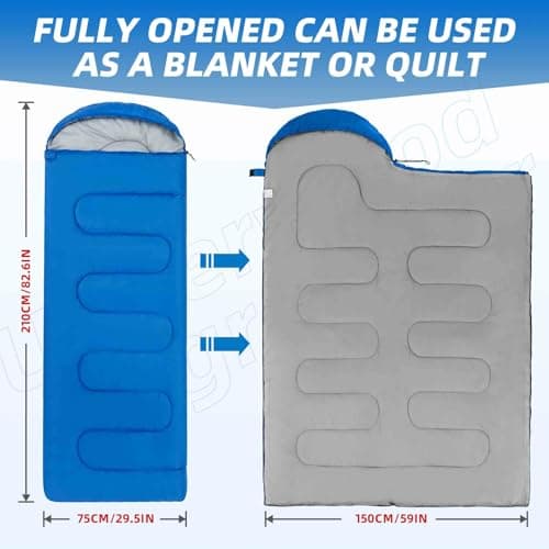 Lightweight Camping Sleeping Bag for Adults and Kids,3 Season(0.95kg) — view 4