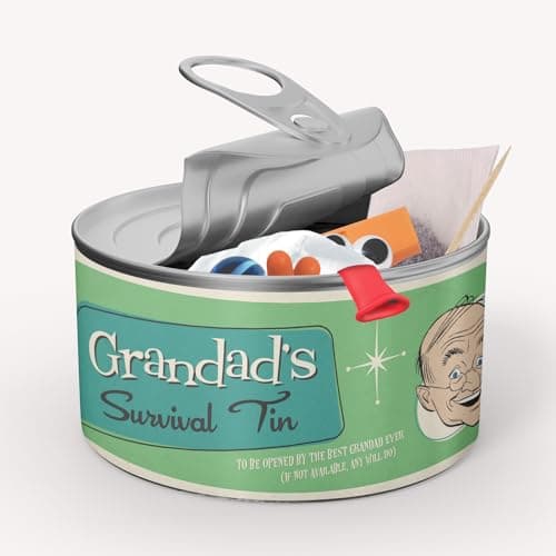 Father Fox - Retro Style Gift For Grandad - Novelty Survival Tin, Kit - Grandad's Birthday, Grandfather