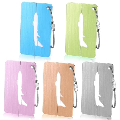 Alyvisun 5pcs Metal Luggage Tags for Suitcases