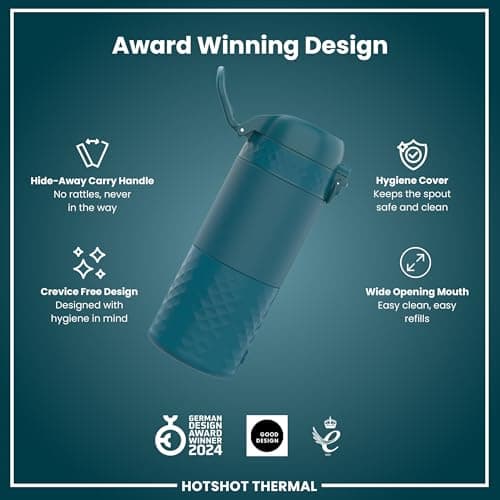 ION8 Insulated Travel Mug, Leak Proof, Triple Lock Secure, Spill-Free in Transit, Hygienic Cover, Easy-to-Clean, Perfect On-The-Go, Soft Base, Stainless Steel, Deep Teal — view 6