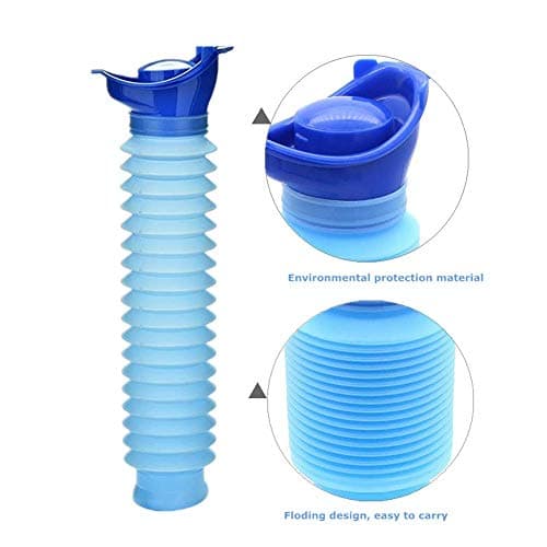 Yuhtech Emergency Urinal, Portable Reusable Shrinkable Camping Portable Toilet Urine Bottle Bag Travel Potty Urine Funnel for Unisex Men Women Kids — view 5