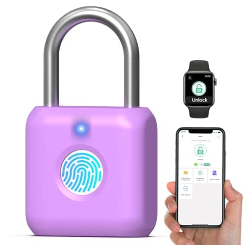 Eseesmart Smart Fingerprint Padlock - Lock with APP Control,Gym Locker Lock,Keyless USB Charging Smart Lock for Gym Locker, Luggages & Suitcases