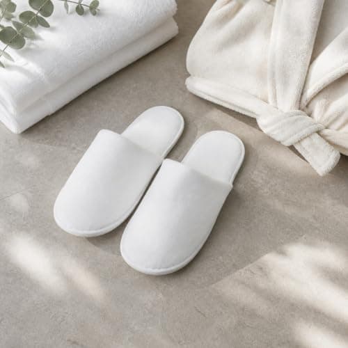 Ufyuayig 4 Pairs Hotel Slippers, Thickened Coral Fleece — view 6