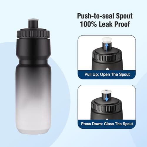 SLUXKE 24oz Cycling Water Bottle 2Pack, 720ml Sports Squeeze Bottle BPA Free, Lightweight Bicycle Water Bottle Fits Most Bike Cages — view 5